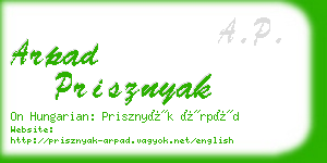 arpad prisznyak business card
